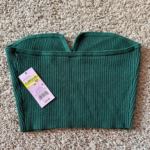 Wild Fable Ribbed Tube Top, Green Size Medium, Stretchy - Picture 2 of 4